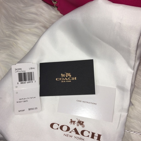 Brand NEW! COACH Tatum Whiplash in Pink Ruby - Picture 7 of 8